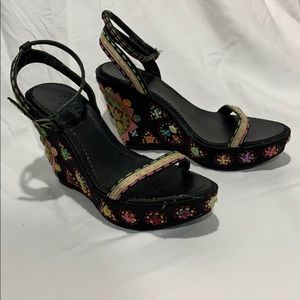 S Edelman heels cloth espadrilles size 8